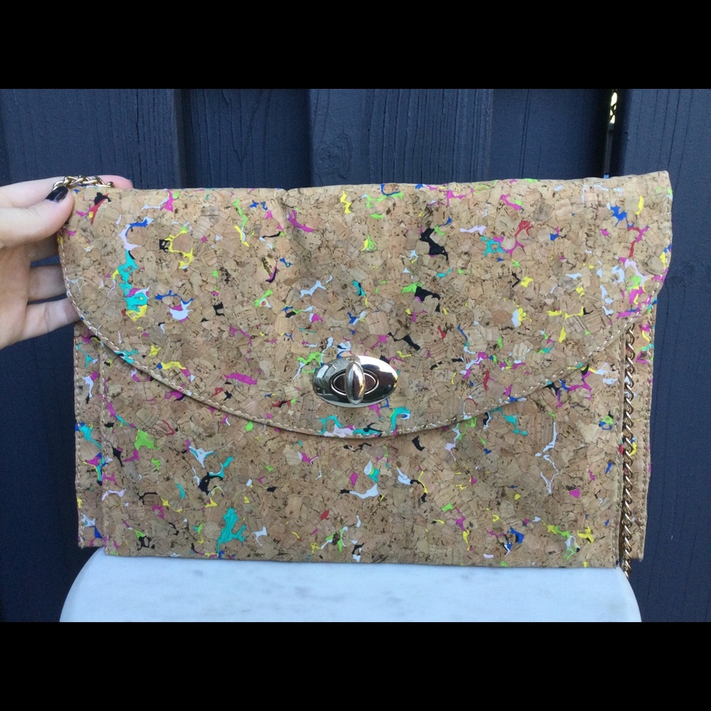 Rainbow Fleck Cork Bag